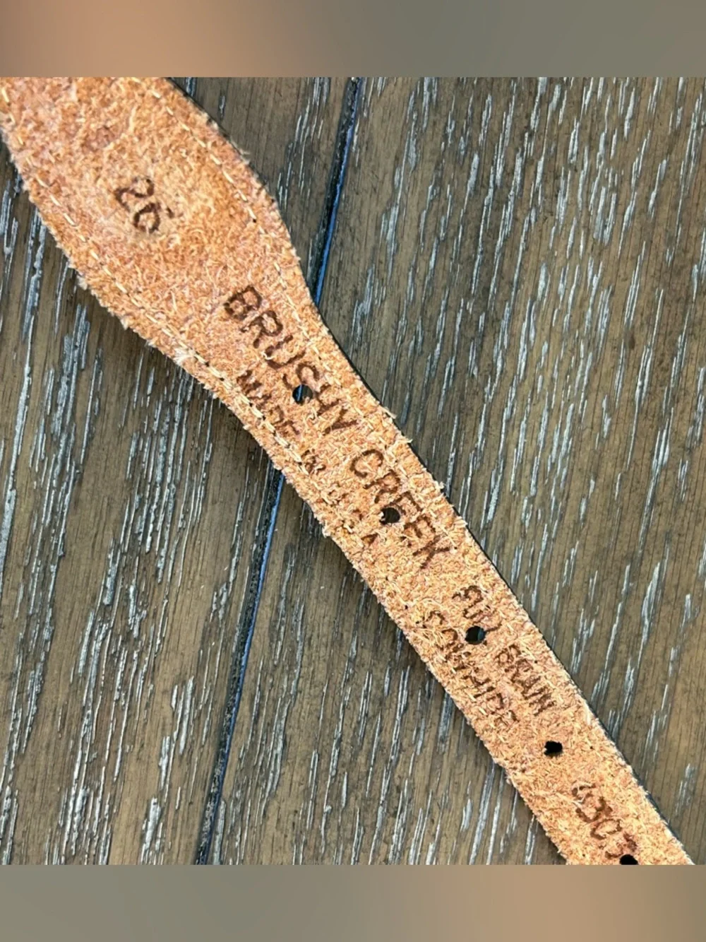 Brushy Creek Full Grain Cowhide Leather Horsehair Inlay Belt Girl’s Size 26  USA